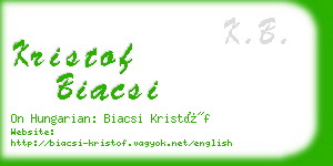 kristof biacsi business card